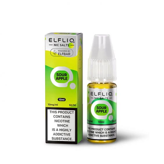 Elfliq Nic Salt 10ml Sour Apple Ice Pack of 10