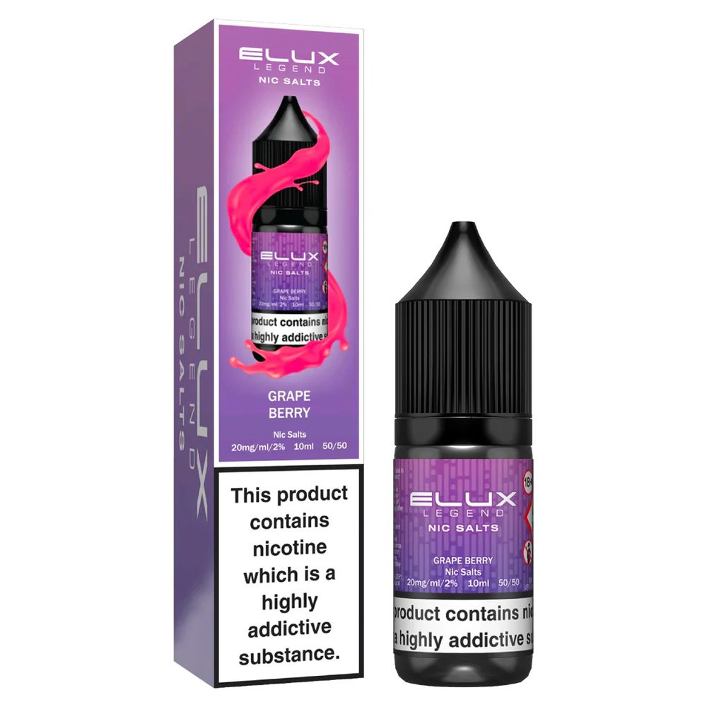 Elux Nicotine Salt Grape 10ml 10 Pack - 10mg