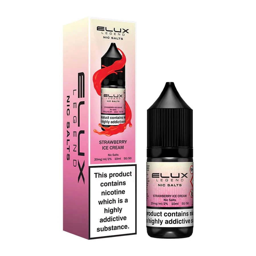 Elux Nicotine Salt Strawberry Ice Cream 10 Pack - 20mg