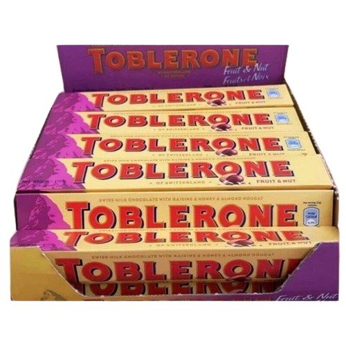 Toblerone Swiss Milk Chocolate Fruit & Nut 100g Bar 20 Pack Main image