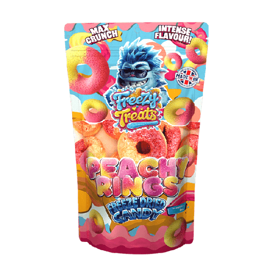 FREEZY TREATS FREEZE DRIED CANDY PEACHY RINGS (12) Main image