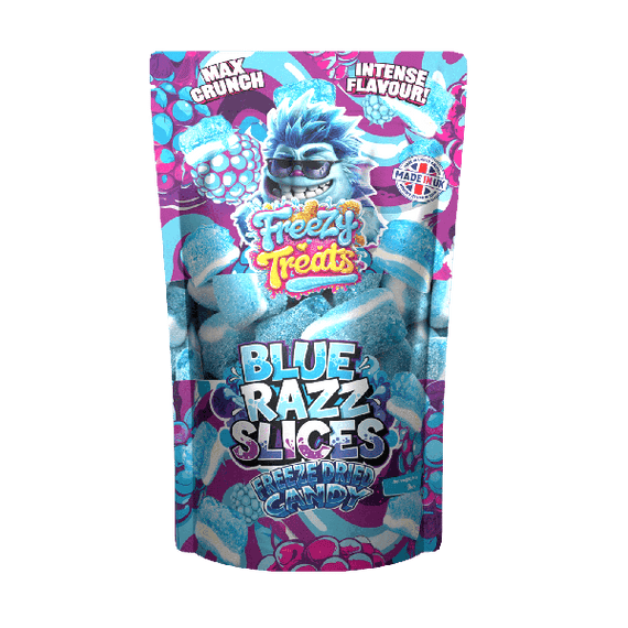 FREEZY TREATS FREEZE DRIED CANDY BLUE RAZZ SLICES (12) Main image