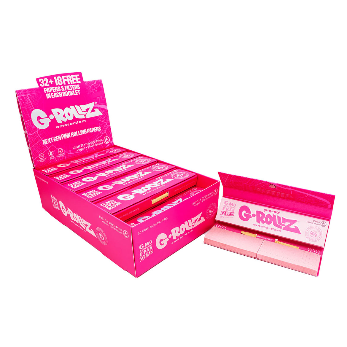 G-ROLLZ PINK LIGHTLY DYED KS+TIPS (24) Main image
