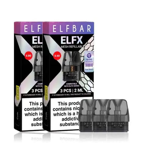 ELFBAR ELFX REPLACEMENT PODS 0.6ohm (3)
