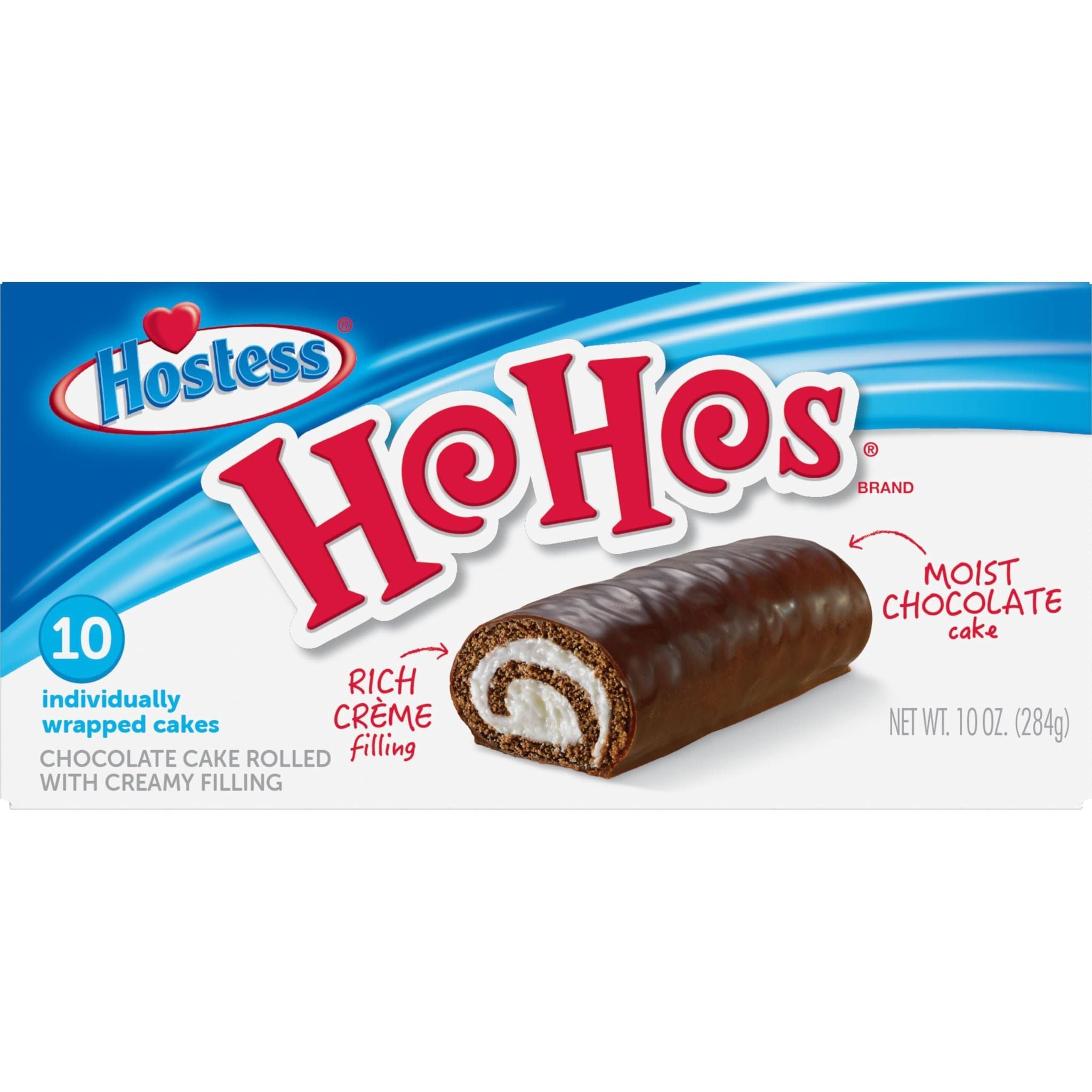 Hostess HoHos Chocolate Cake Rolled with Creamy Filling Pack of 10
