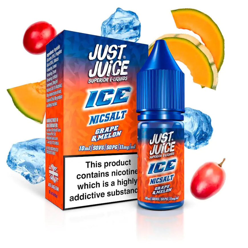 JUST JUICE ICE 10ML NIC SALT GRAPE & MELON (5) Main image