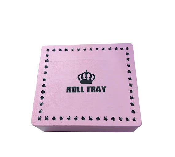Roll Tray Large Wooden Box- Pink Main image