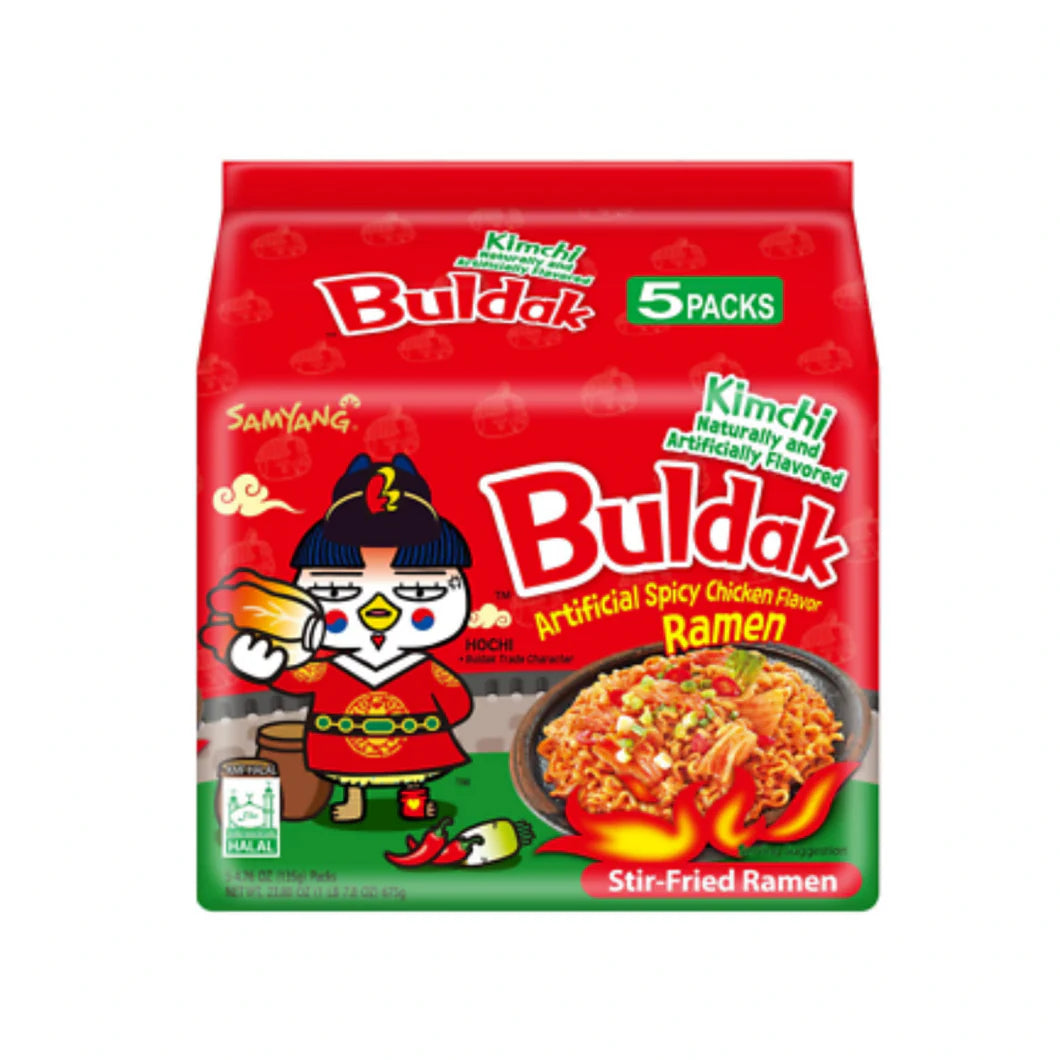 Buldak Kimchi Hot Chicken Flavour Ramen 140g 5 Pack Main image