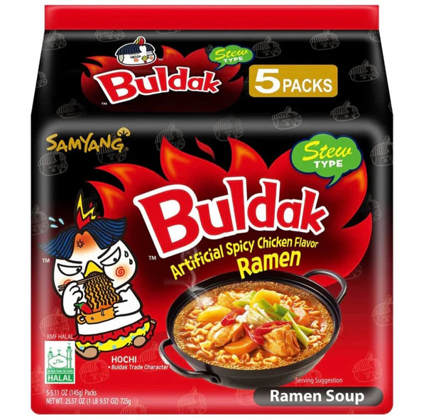 Buldak Samyang Hot Chicken Ramen (Stew Type) 5 Packs x 145g Main image