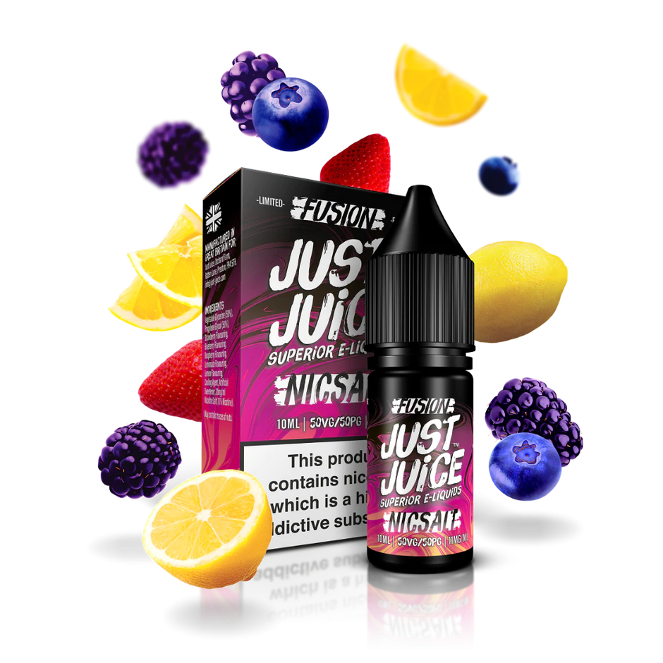 JUST JUICE FUSION 10ML NIC SALT BERRY BURST & LEMONADE (5) Main image