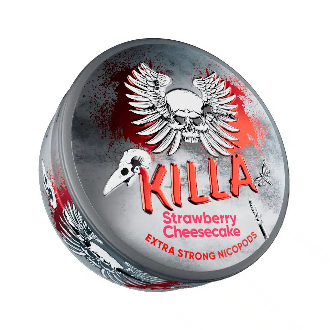 Killa Extra Strong Nico pods 16mg Per Pouch Strawberry Cheesecake 10 Pack
