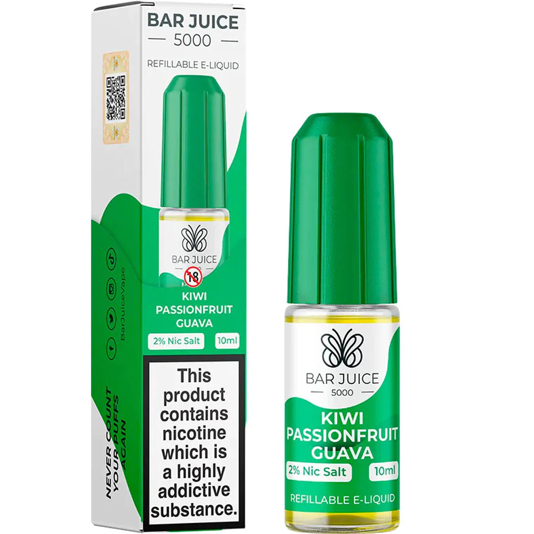 Bar Juice 5000 Nic Kiwi Passion Fruit Guava Flavour 10ml 10 Pack