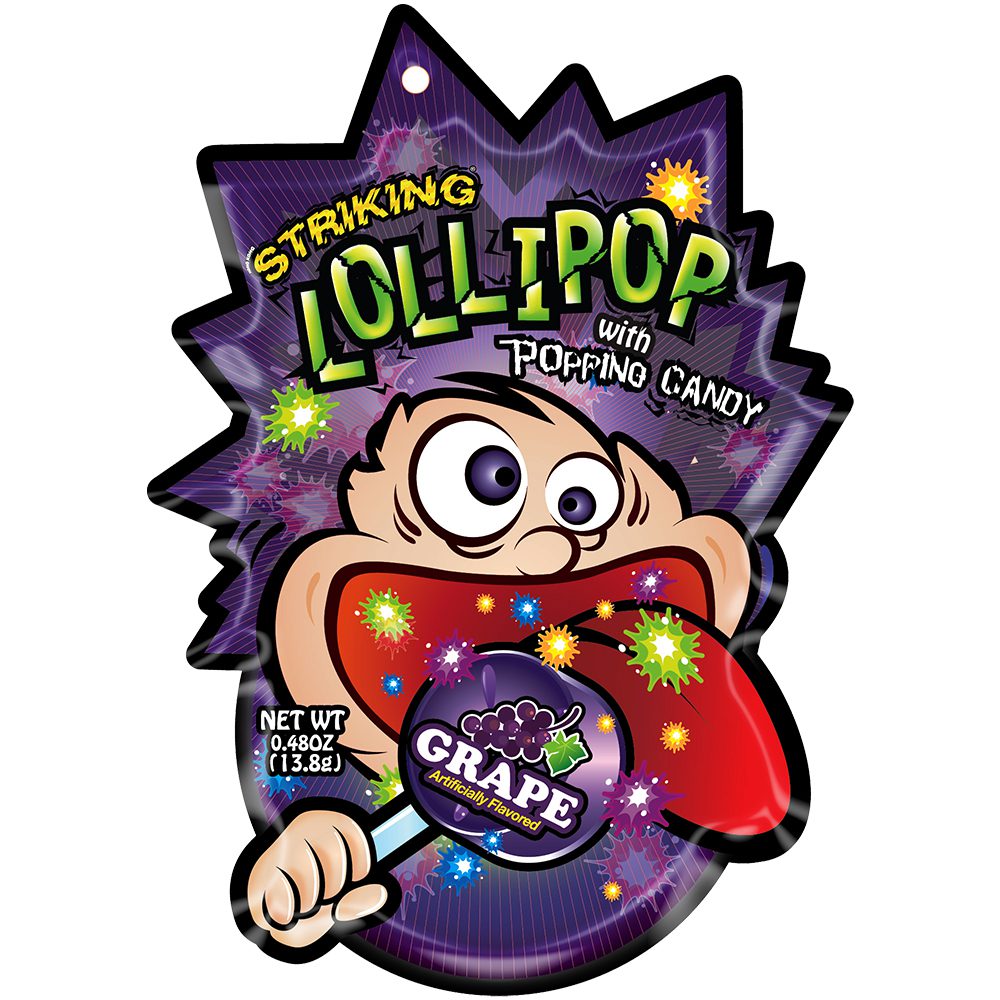 Striking Lollipop With Popping Candy Grape 13.8g Main image