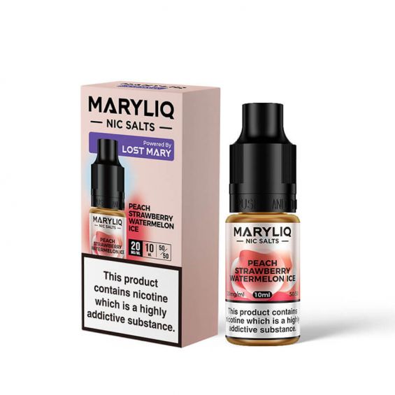 Lost Maryliq Nic Salt Peach Strawberry Watermelon Ice 10ml 20mg 10 Pack Main image