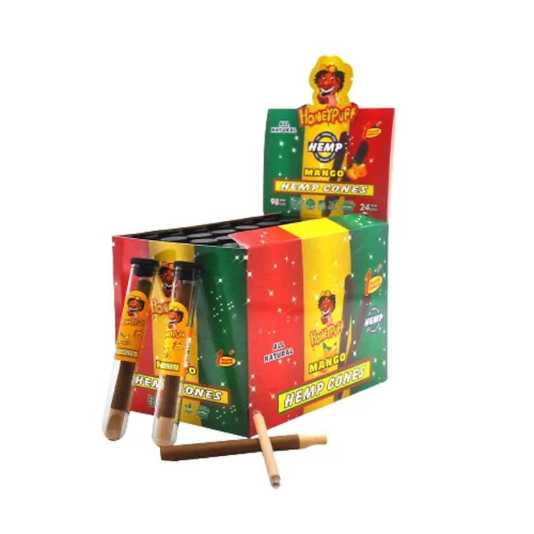 HoneyPuff Hemp Cones Mango 110mm 24 Pack