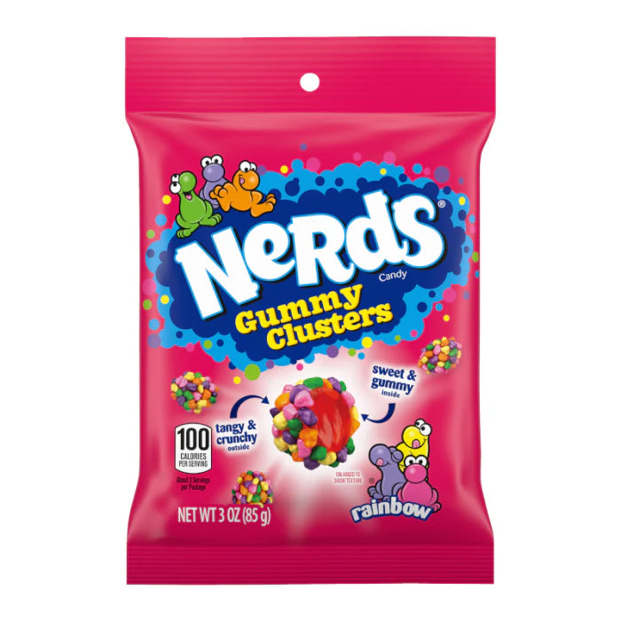 Nerds Gummy Clusters 85g Rainbow Peg Bag Main image