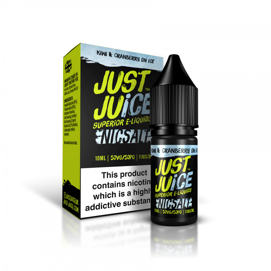 JUST JUICE 10ML NIC SALT KIWI & CRANBERRY ON ICE (5) Main image