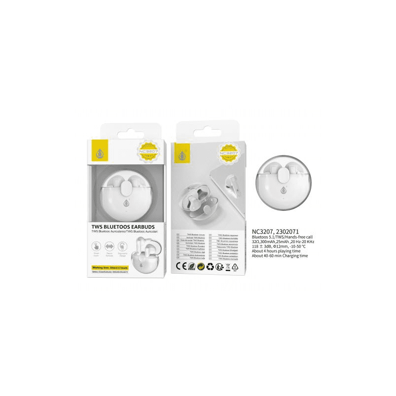 NC3207 TWS Bluetooth Earbuds |Working Time: About 4 hours|