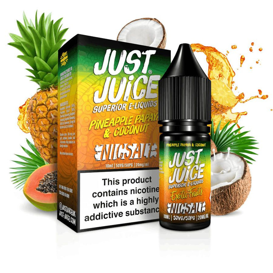 JUST JUICE 10ML NIC SALT PINEAPPLE, PAPAYA & COCONUT (5) Main image