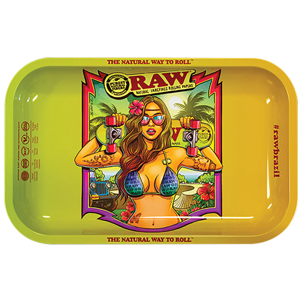 RAW Rolling Medium Metal Tray With Assorted Design - Brazil Tray 2 Main image