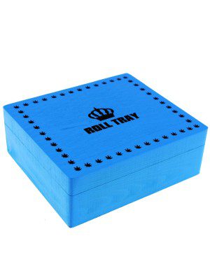 Roll Tray Large Wooden Box-Blue