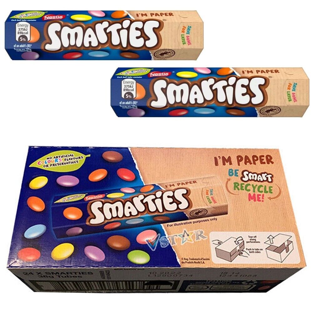 Nestle Smarties Milk Chocolate Tubes 38g Pack of 24 Main image