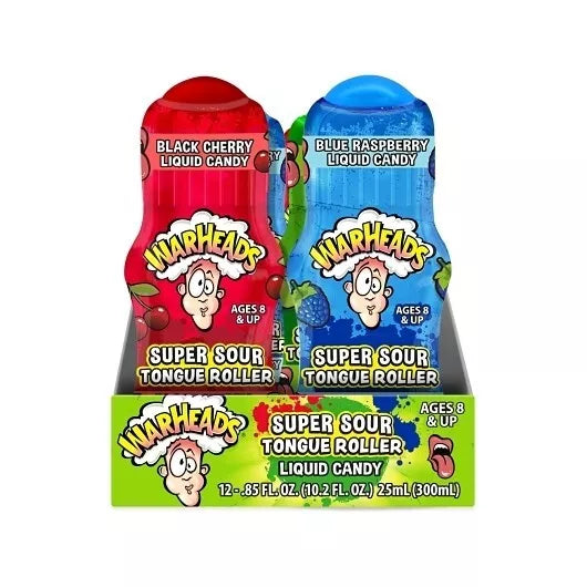 Warheads Super Sour Tongue Roller Liquid Candy 300ml Pack of 12