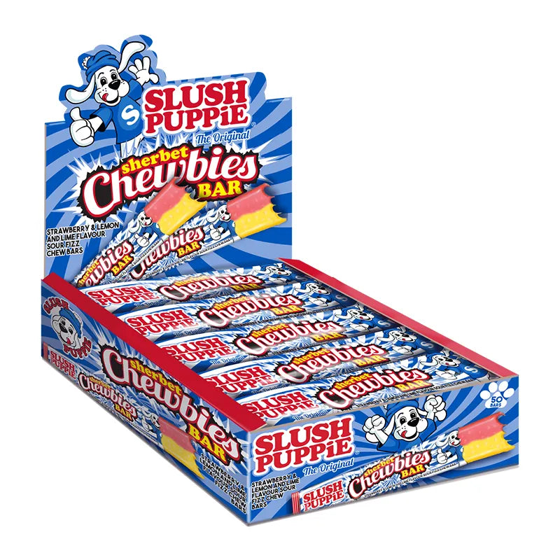 Slush Puppie Sherbet Chewbies Bar Strawberry & Lemon and Lime 25g 50 Pack