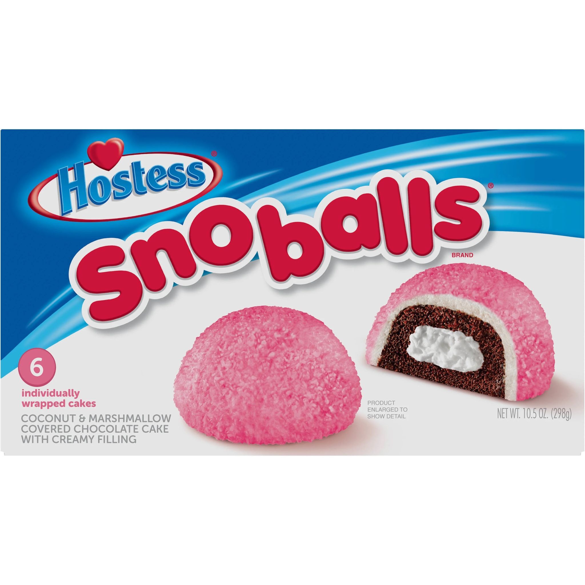 Hostess SnoBalls Coconut and Marshmallow Cakes Pack of 6