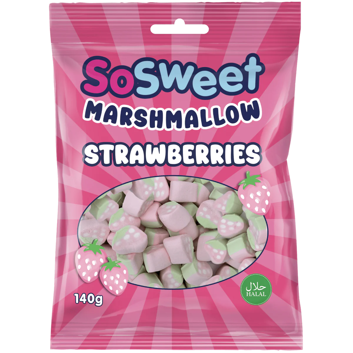 SoSweet Marshmallow Strawberries 140g