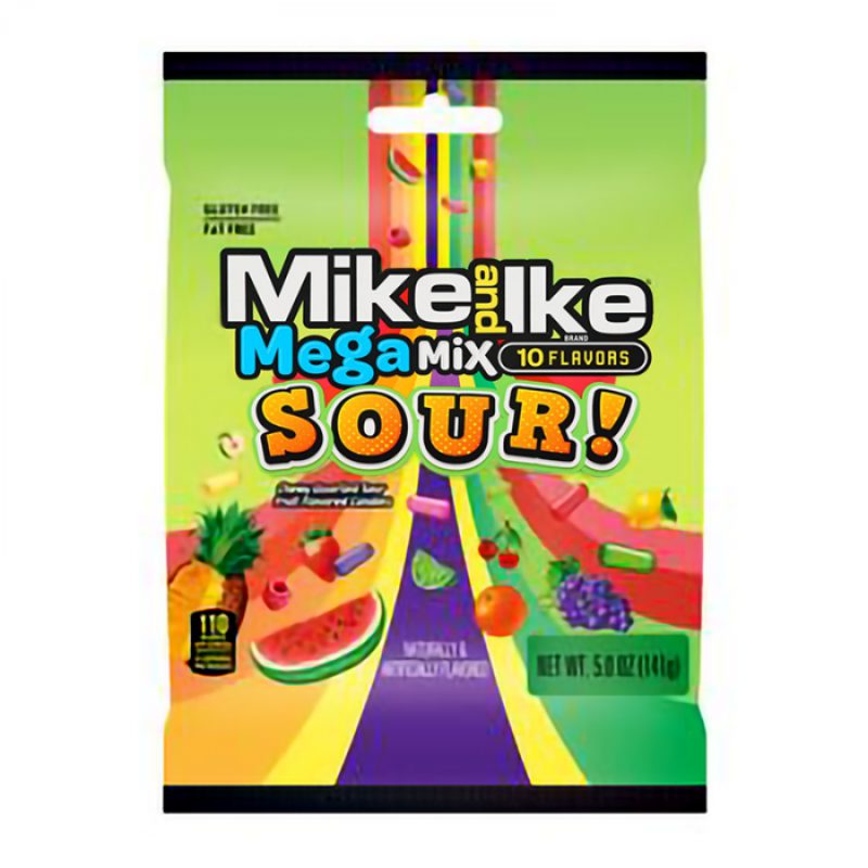 Mike & Ike Mega Mix Sour Flavored Candies 141g Peg Bag Main image
