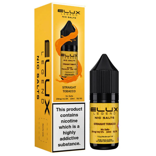 Elux Nicotine Salt Straight Tobacco 10ml 10 Pack - 10mg