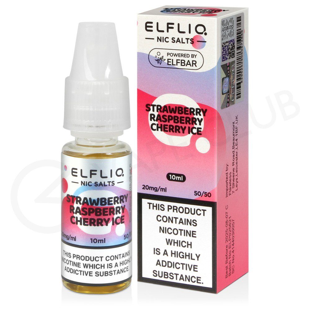 Elfliq Nic Salt 10ml Strawberry Raspberry Cherry Ice Pack of 10