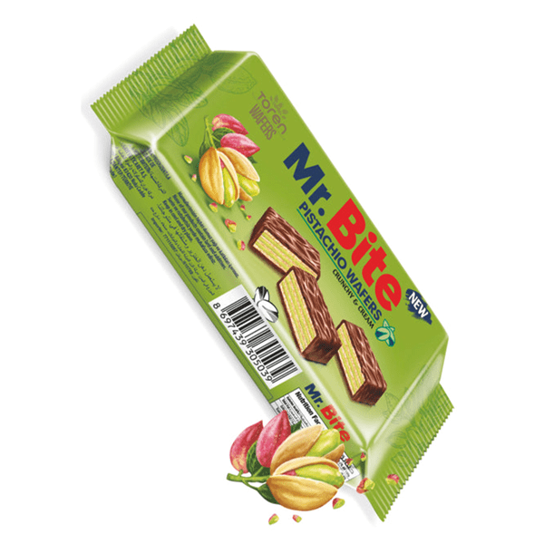 Toren Mr.Bite Milk Chocolate Coated Wafers With Pistachio Cream 24x38g Main image