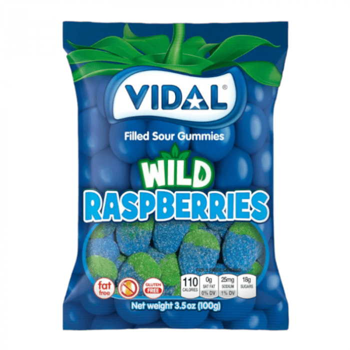 Vidal Wild Raspberries Filled Sour Gummies 100g