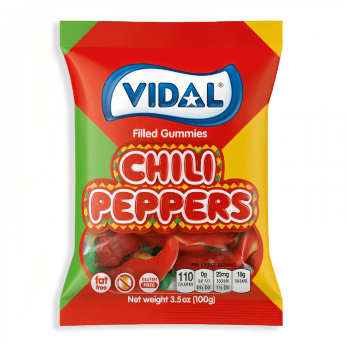 Vidal Chilli Peppers Filled Gummies 100g