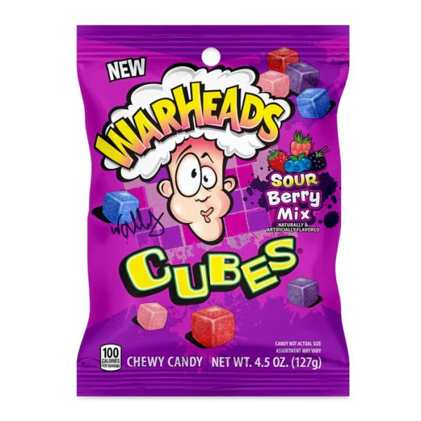 Warheads Sour Berry Mix Cubes Peg Bags 12x127g Main image