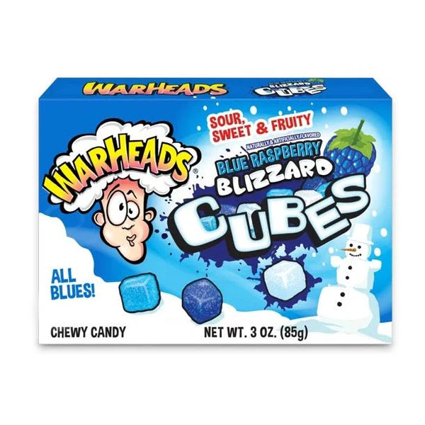 Warheads Blue Raspberry Blizzard Cubes Theatre Box 85g Main image