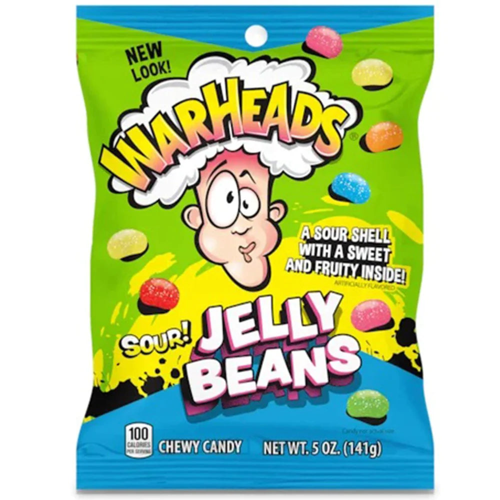 Warheads Sour Jelly Beans Peg Bags 12x141g Main image