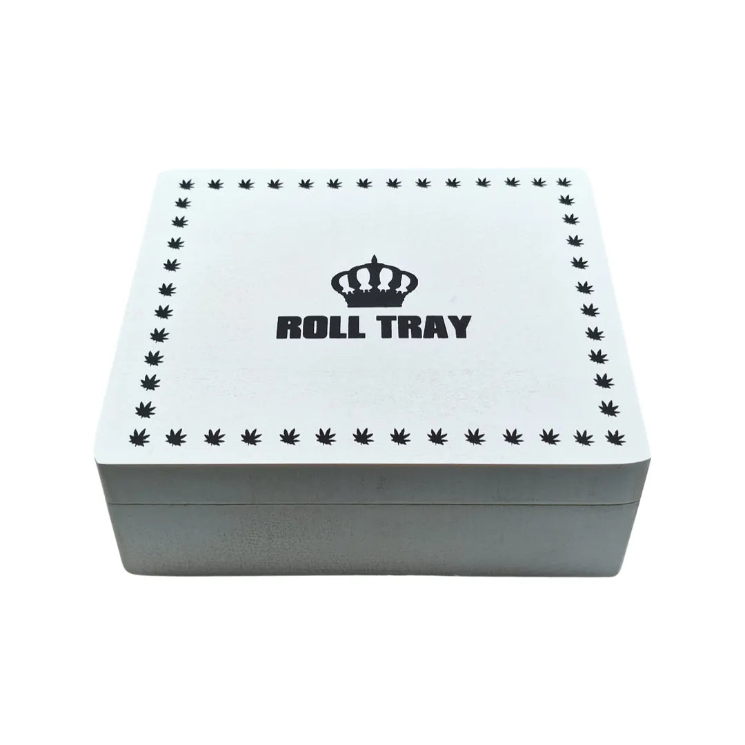 Roll Tray Large Wooden Box- White Main image