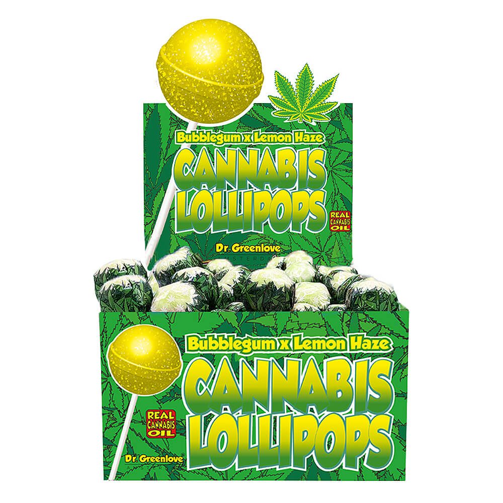 Cannabis Lollipop Bubblegum Lemon Haze18g 70 Pack